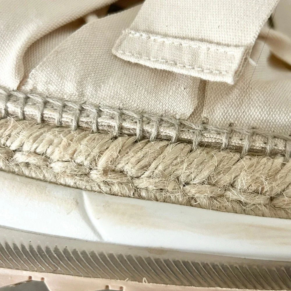 Free People Chapmin Sport Bow Platform Espadrille Slide Sandals Cream EU 40 US 9
